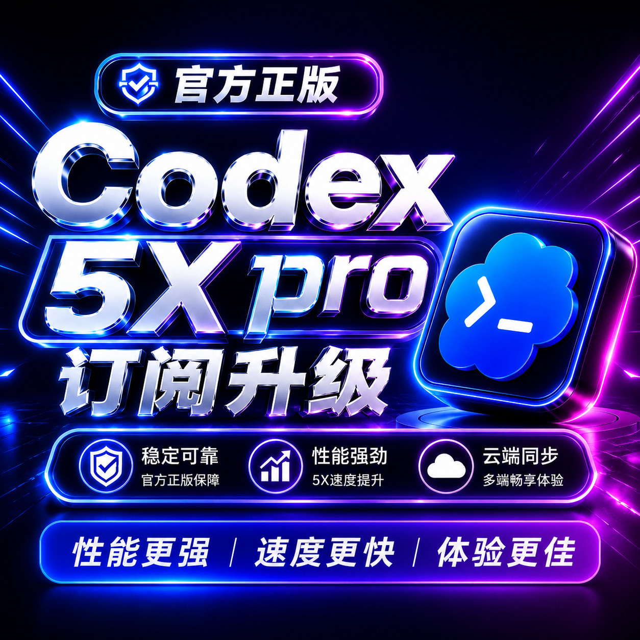 Codex-Pro5X订阅代充100美金（无账号可以现开定制个性账号）会员无需手机认证